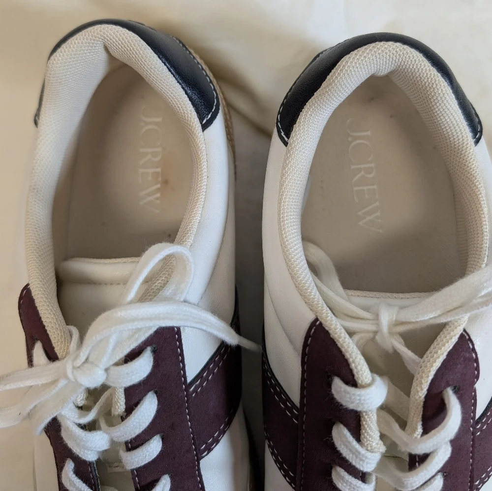 J. CREW Women’s Field Sneakers Honey Burgundy Size 9 NWOB
